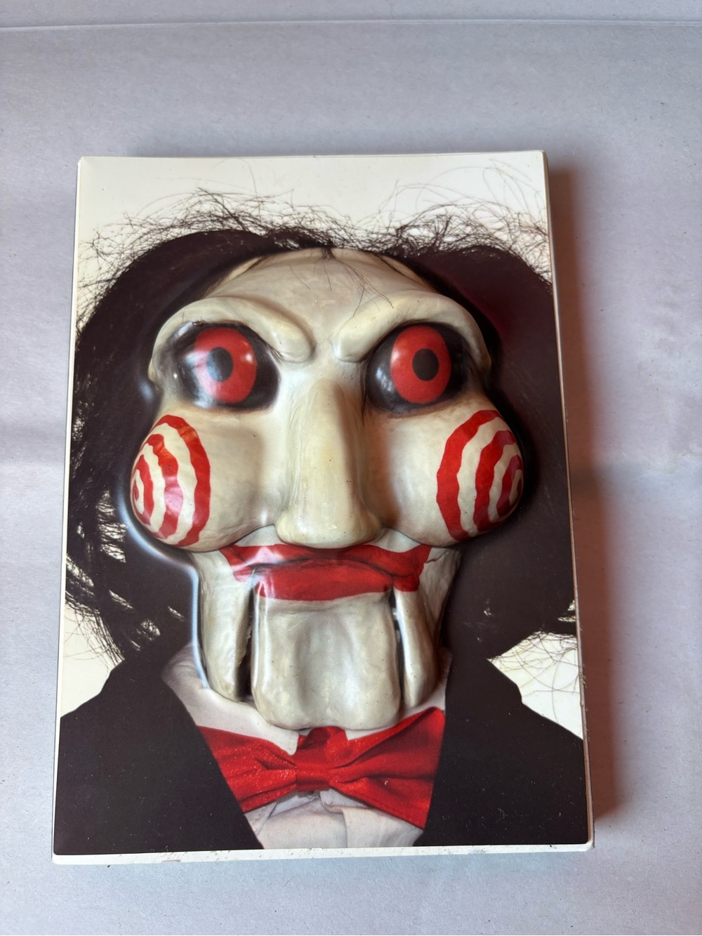 Source Unknown Red White and Black Jigsaw-Style Puppet Mask Print